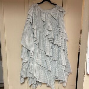 Free People Blue and White Striped Skirt